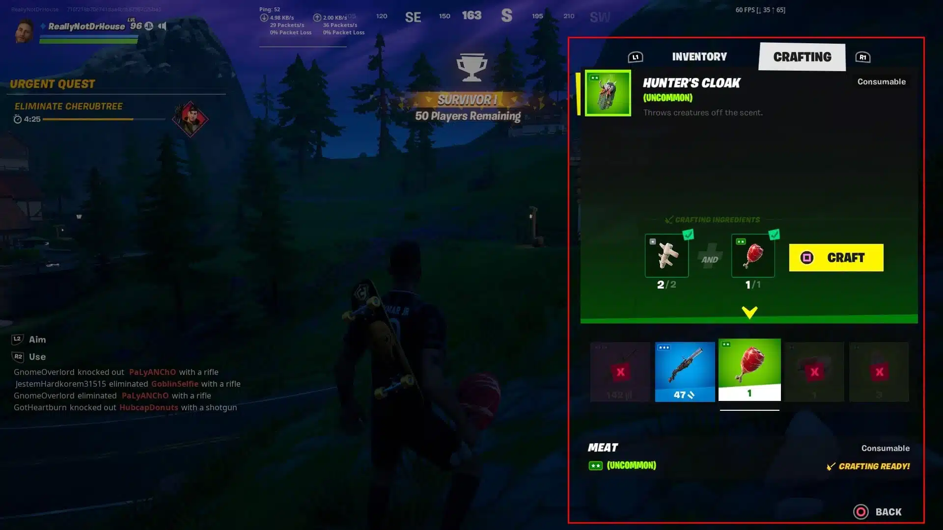 How to craft Hunter's Cloak in Fortnite