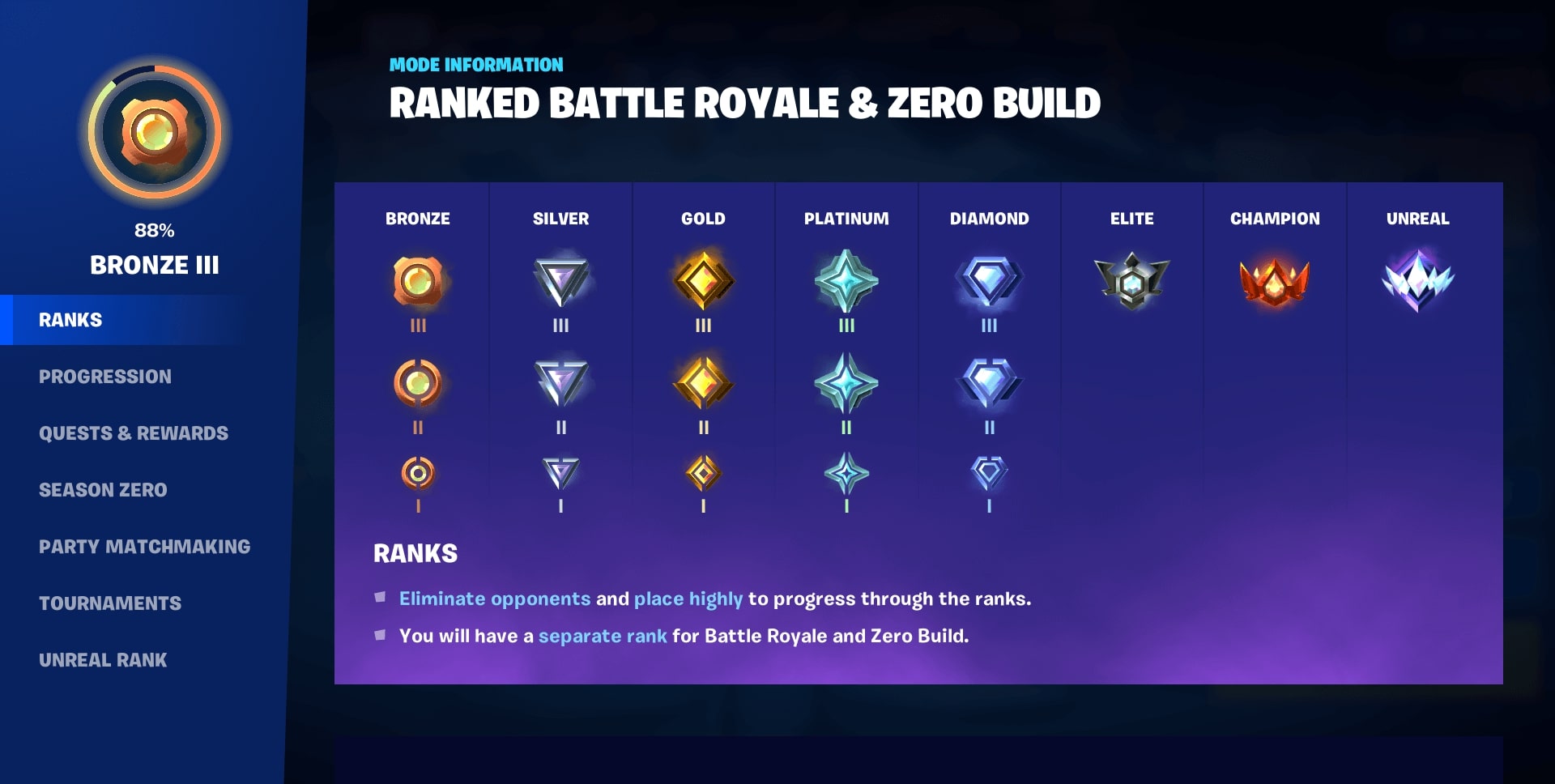 Fortnite New Ranked System Update All Ranks From Bronze to Unreal