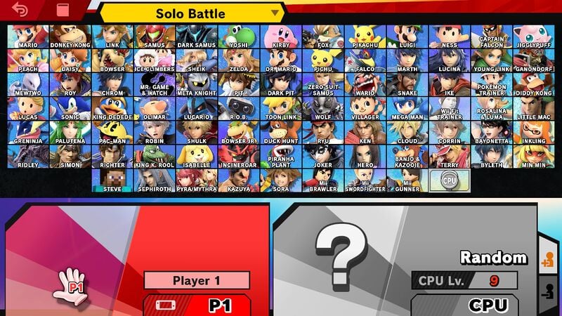 Super Smash Bros Ultimate Roster